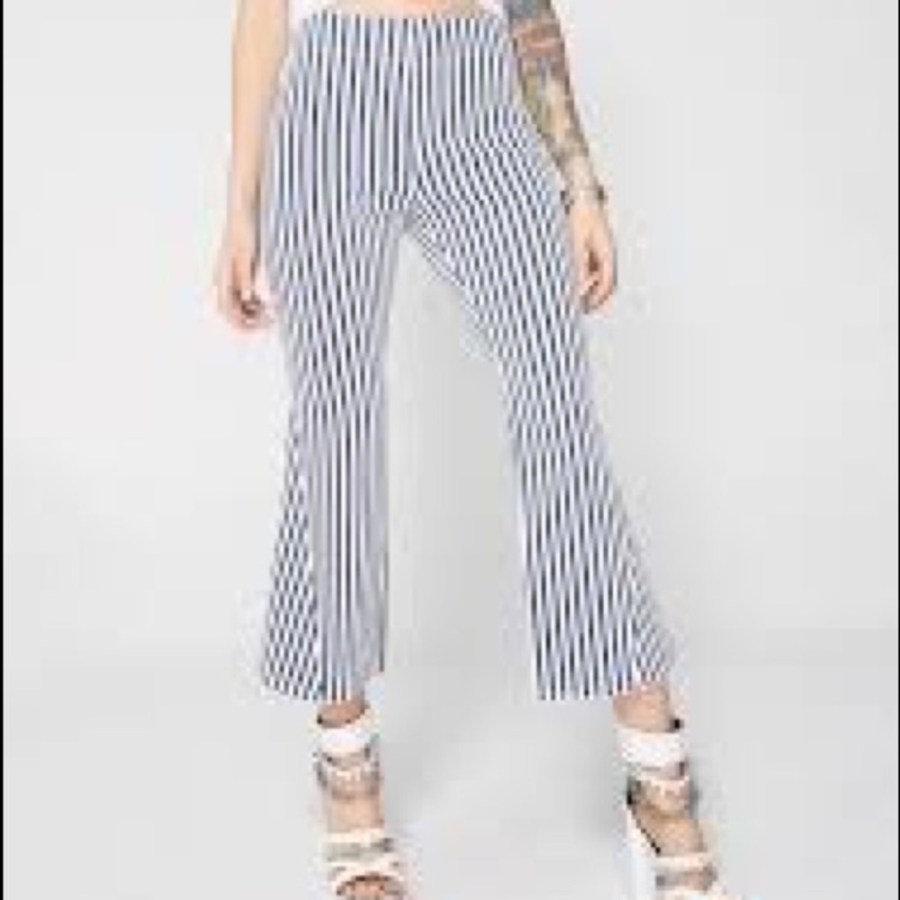 Dolls Kill striped flare pants large